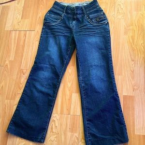 SF Jeans.Size 9. Jeans have some stretch to it. Blue with stitching design.